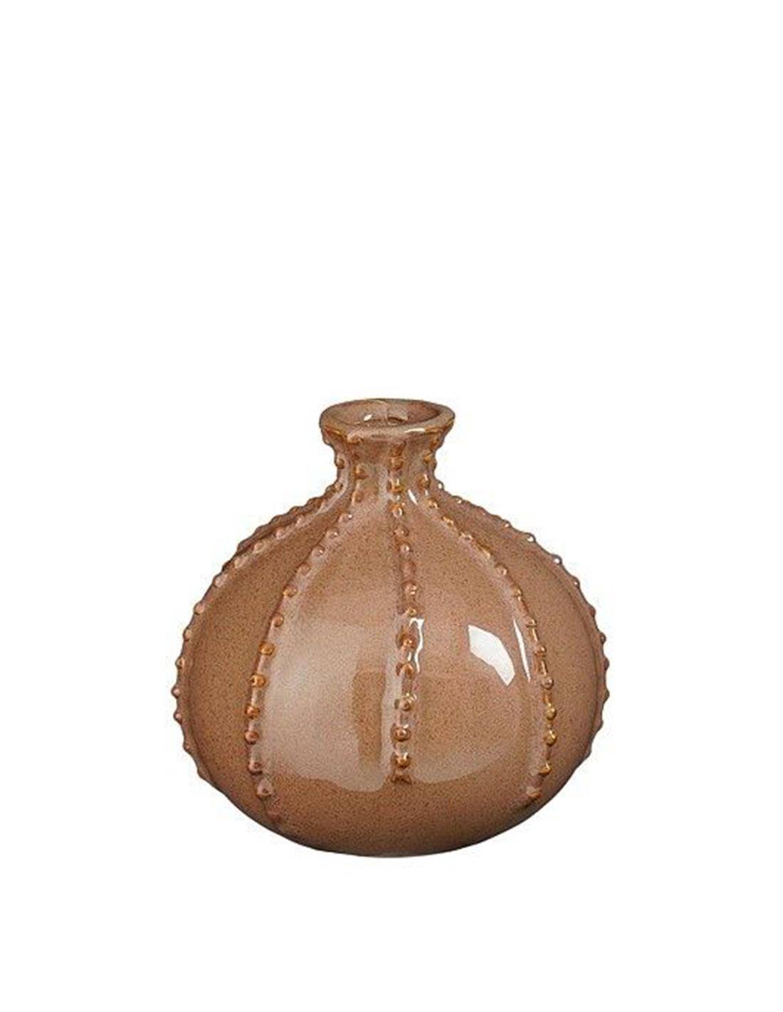 Βάζο κεραμικό καφέ "Stephanie" Φ11,5Η11,5 cm