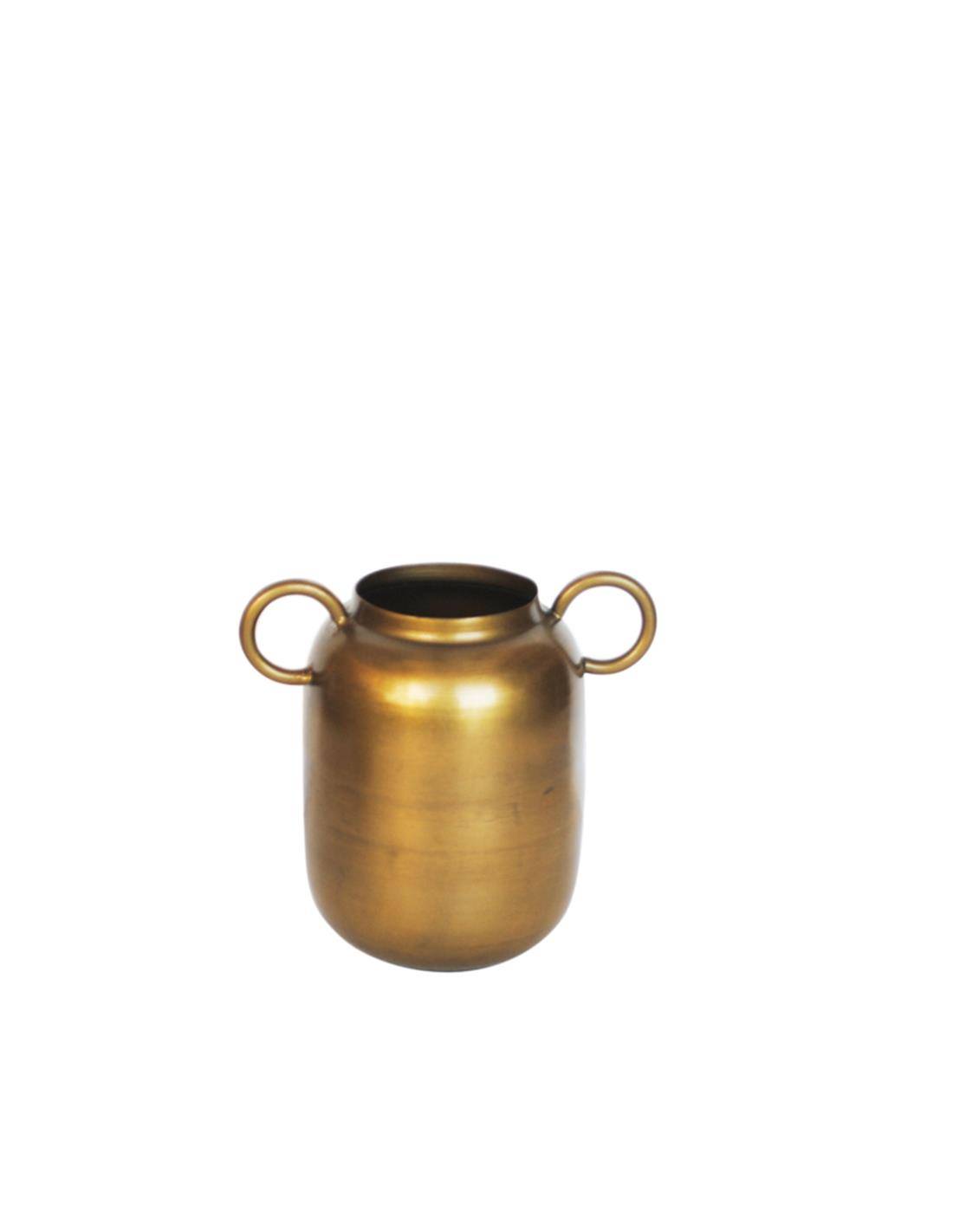 Βάζο μεταλ.διακ.χρυσό/χερούλια 7Χ11.5cm