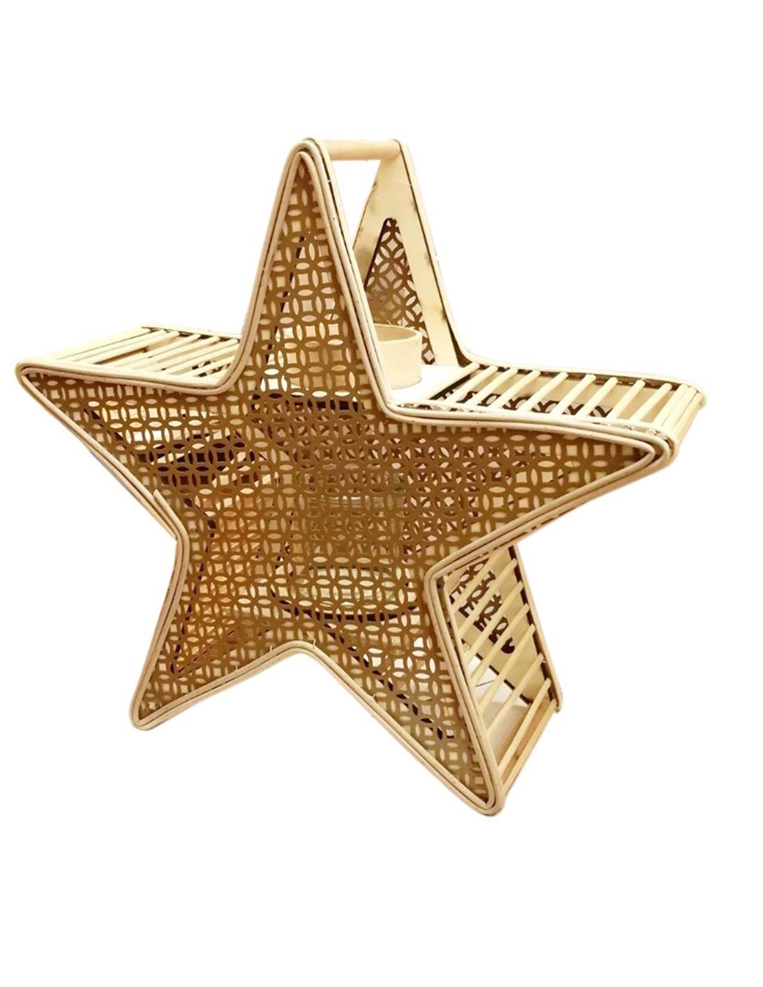 Φανάρι αστέρι rattan με ψάθα 48,5Χ49Χ16