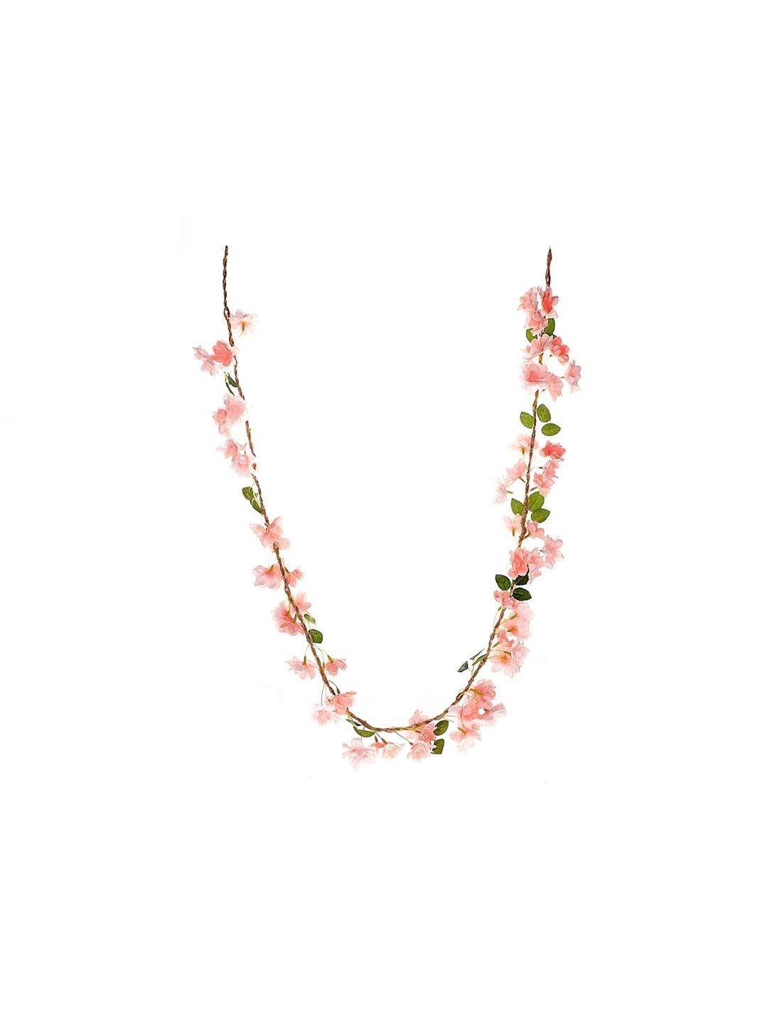 Γιρλάντα άνθη έντελβάις ροζ Η150cm