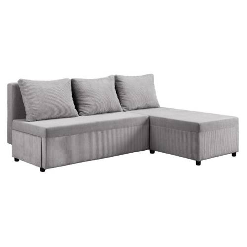 ΓΩΝΙΑΚΟΣ ΚΑΝΑΠΕΣ LUELLA ΓΚΡΙ ΧΡΩΜΑ 202x152x80εκ