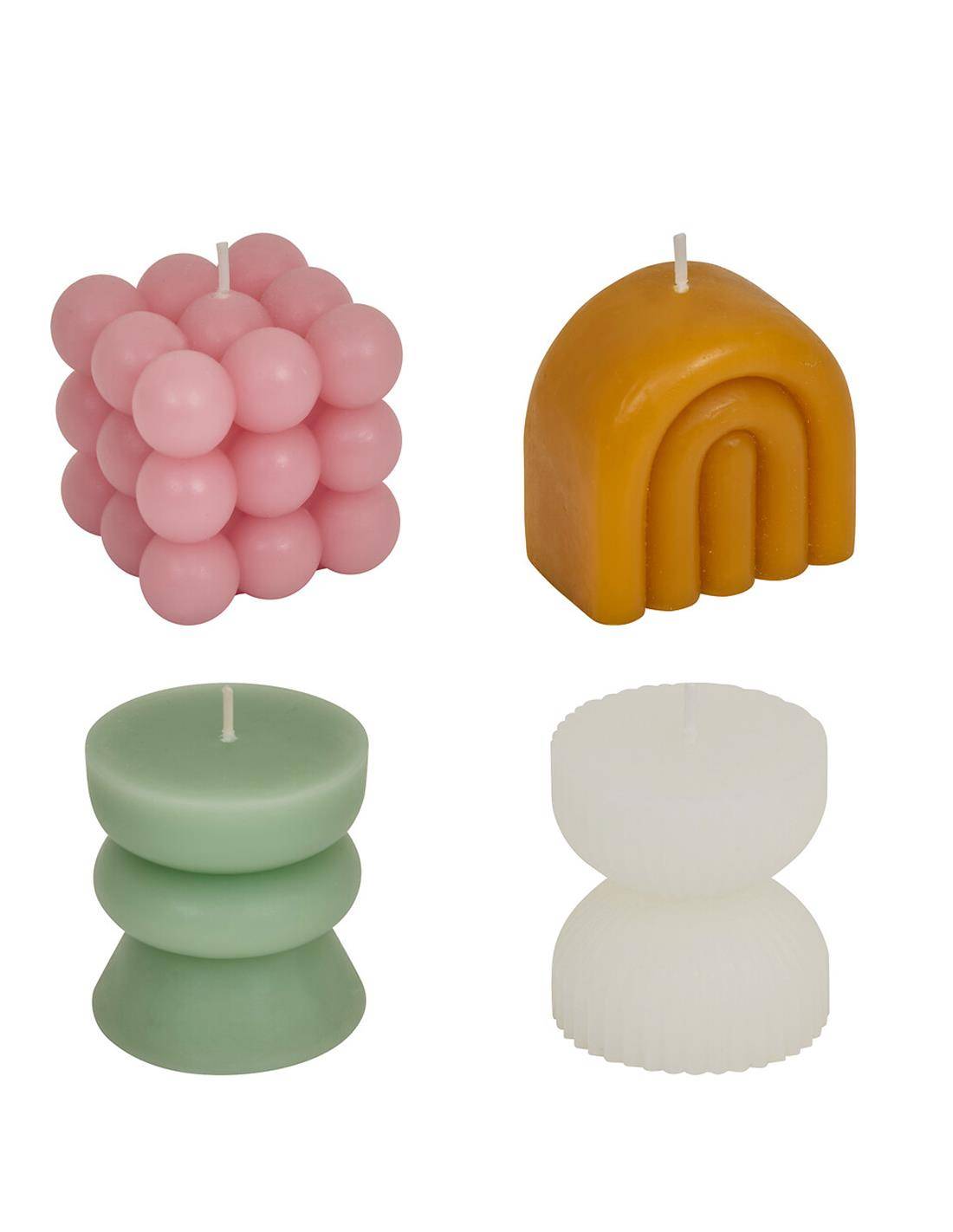 Κερί 4χρώματα-σχήματα 5x5cm