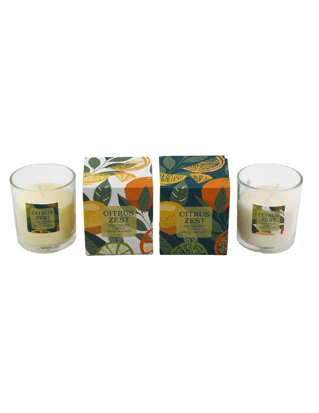 Κερί αρωματικό λεμόνι/πορτοκάλι σε κουτί/2σχέδια 7X7X7.5cm