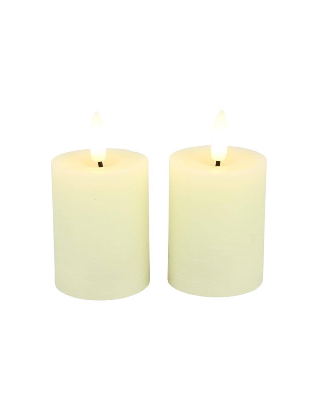 Κερί κορμός  εκρού  LED/Remote Ctr/Timer 5Χ9 σετ /2