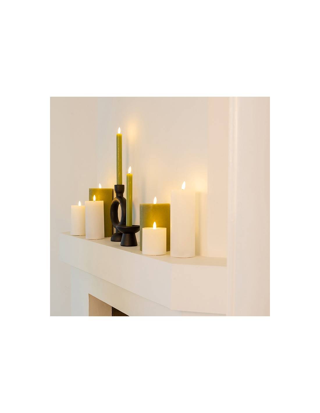 Κερί κορμός LED 7,5Χ12,5 λευκό