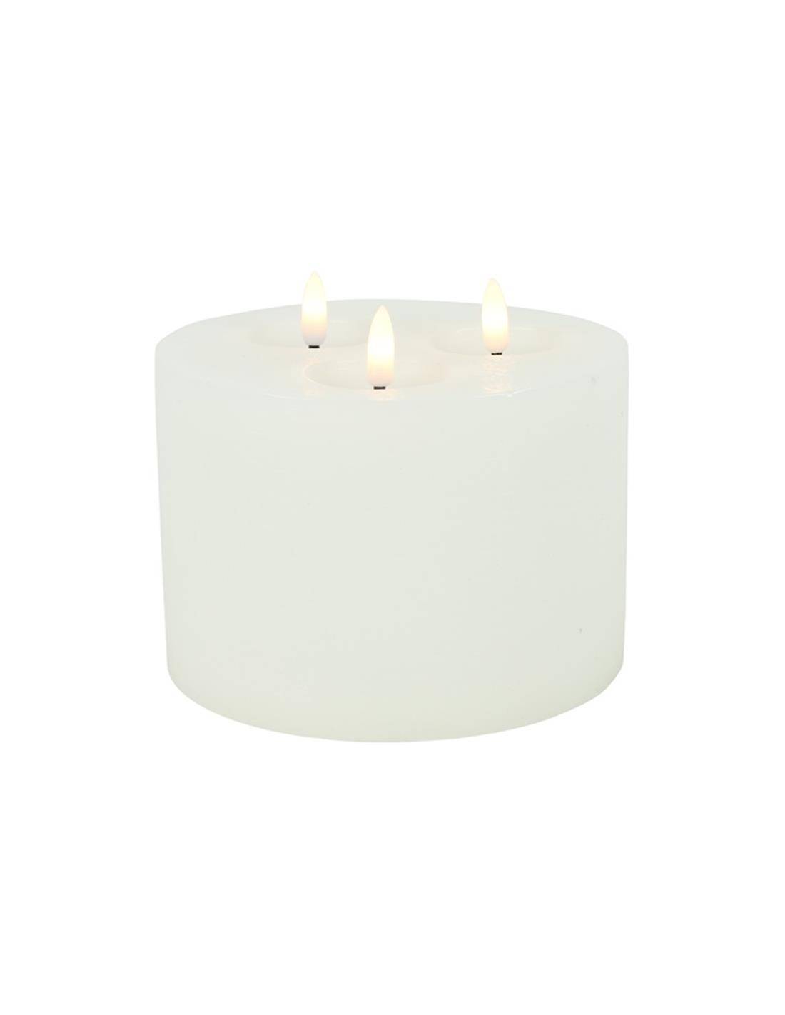Κερί LED λευκό 3φλόγες/remote control/timer/2AA Φ15Η12,5cm