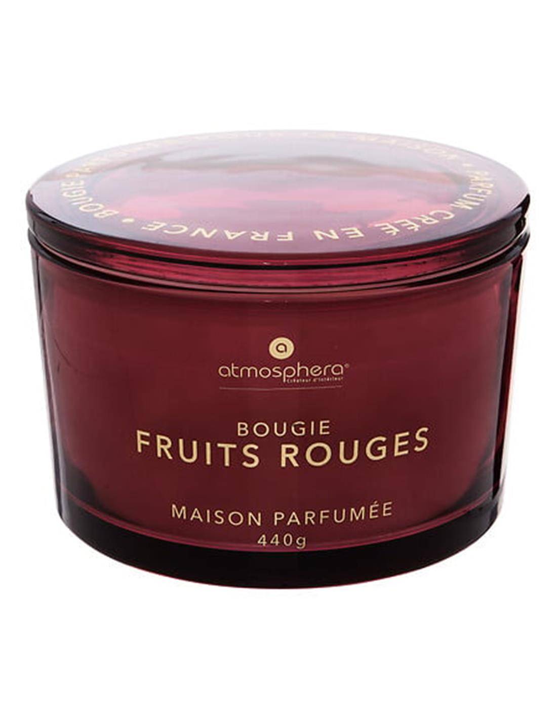 Κερί σε γυαλ.βάζο "Red fruits" 440gr/13x9cm