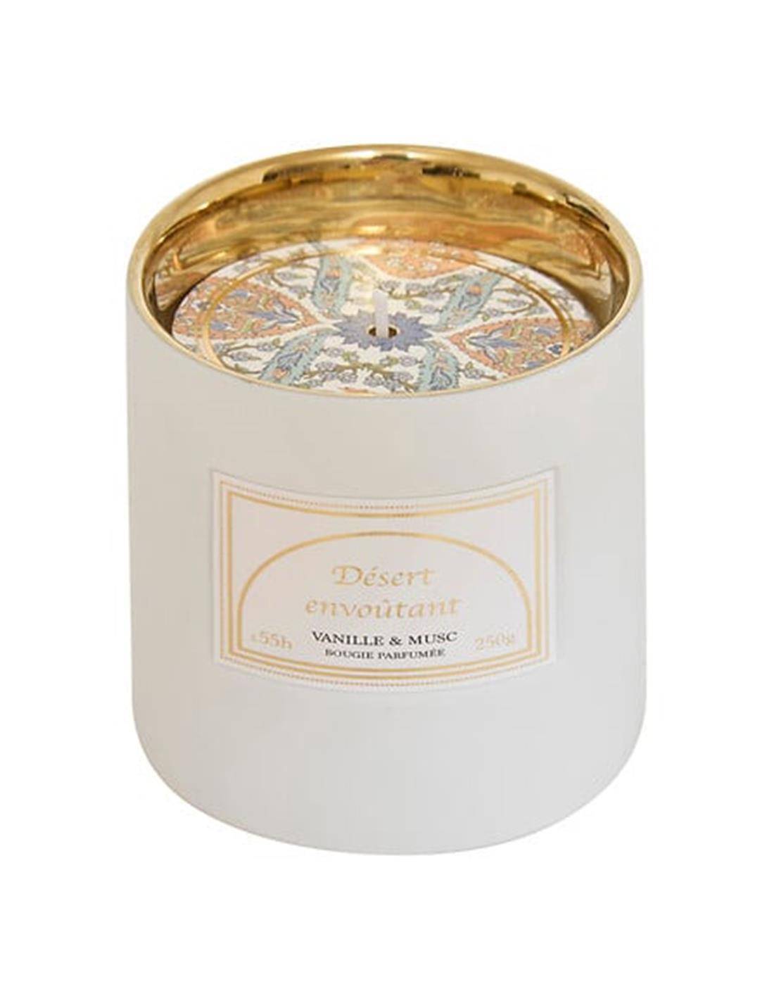 Κερί σε κεραμικό ποτήρι "Vanille&Musc" 250gr/7,7x9,5 cm