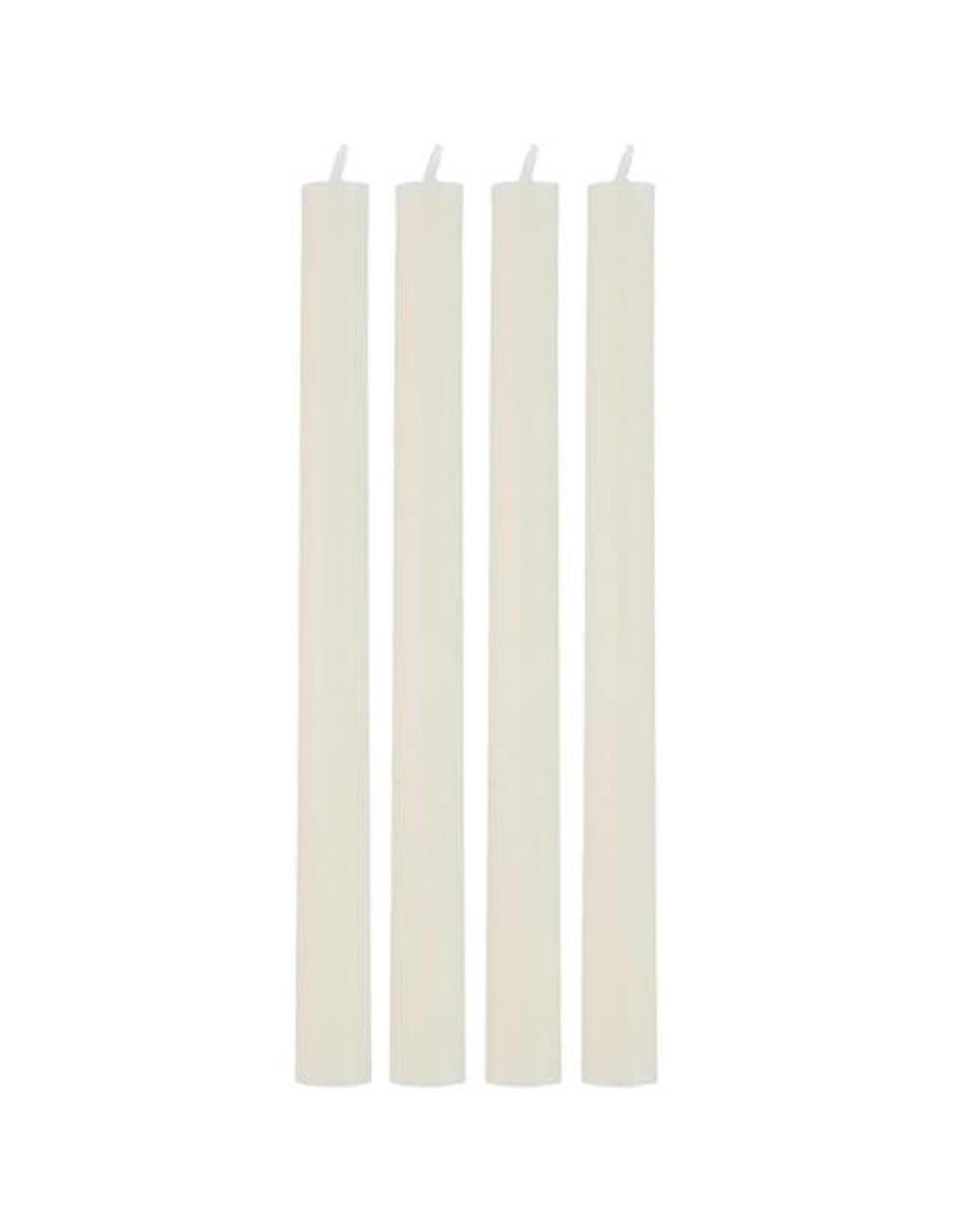 Κεριά κηροπηγίου εκρού 4τμχ 8,8x2,3x25,5cm