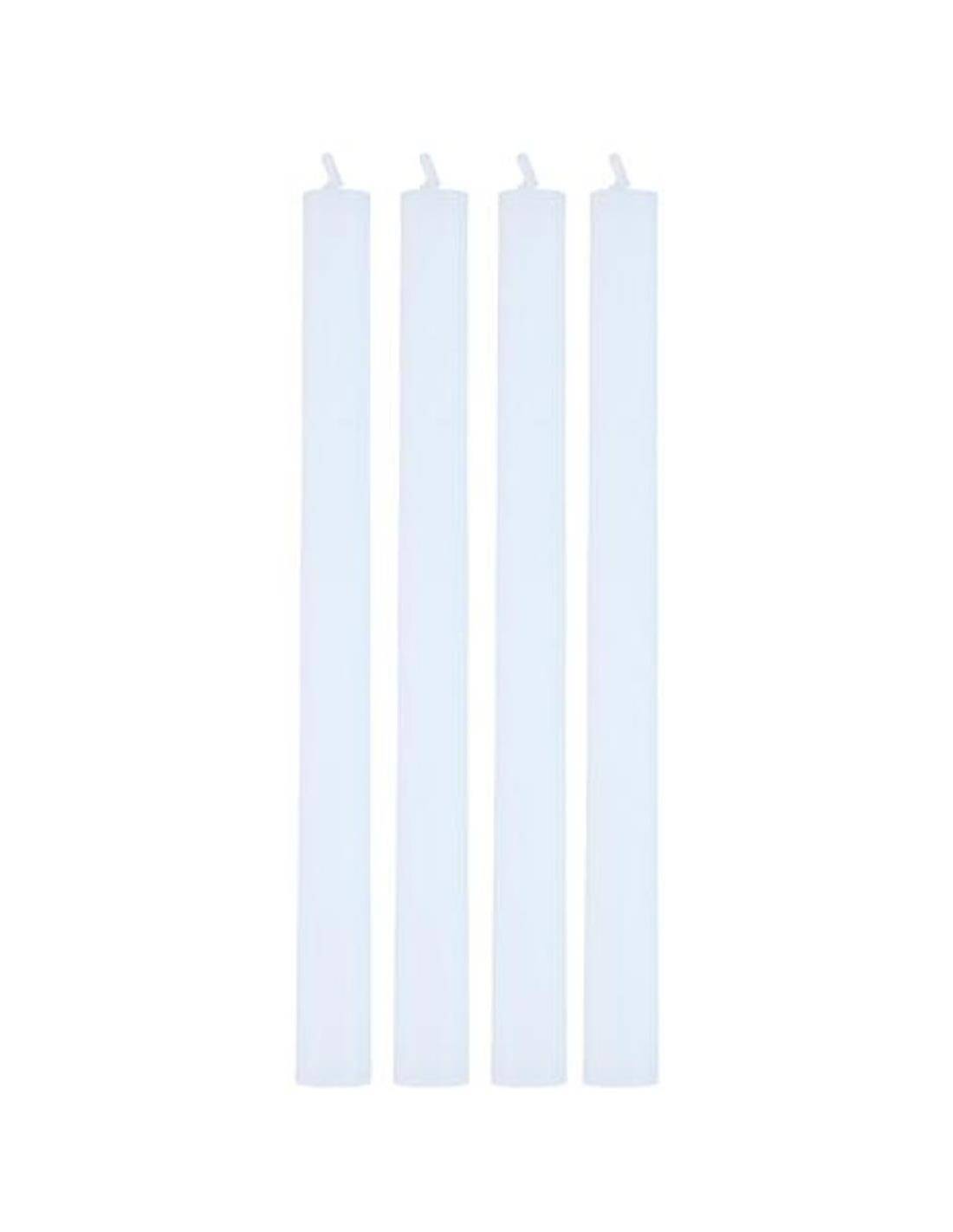 Κεριά κηροπηγίου λευκά 4τμχ 8,8x2,3x25,5cm