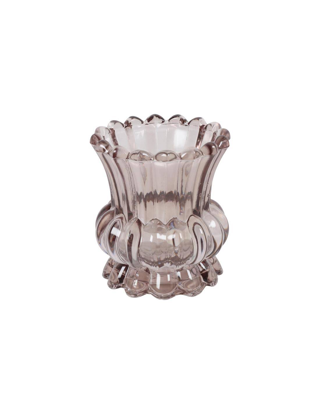 Κηροπήγιο γυαλ.αν.καφέ 9,5Χ11