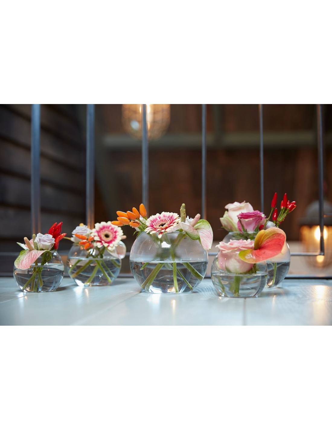 Κηροπήγιο γυάλ.μπουλ διάφανο Φ9,5 Η7cm