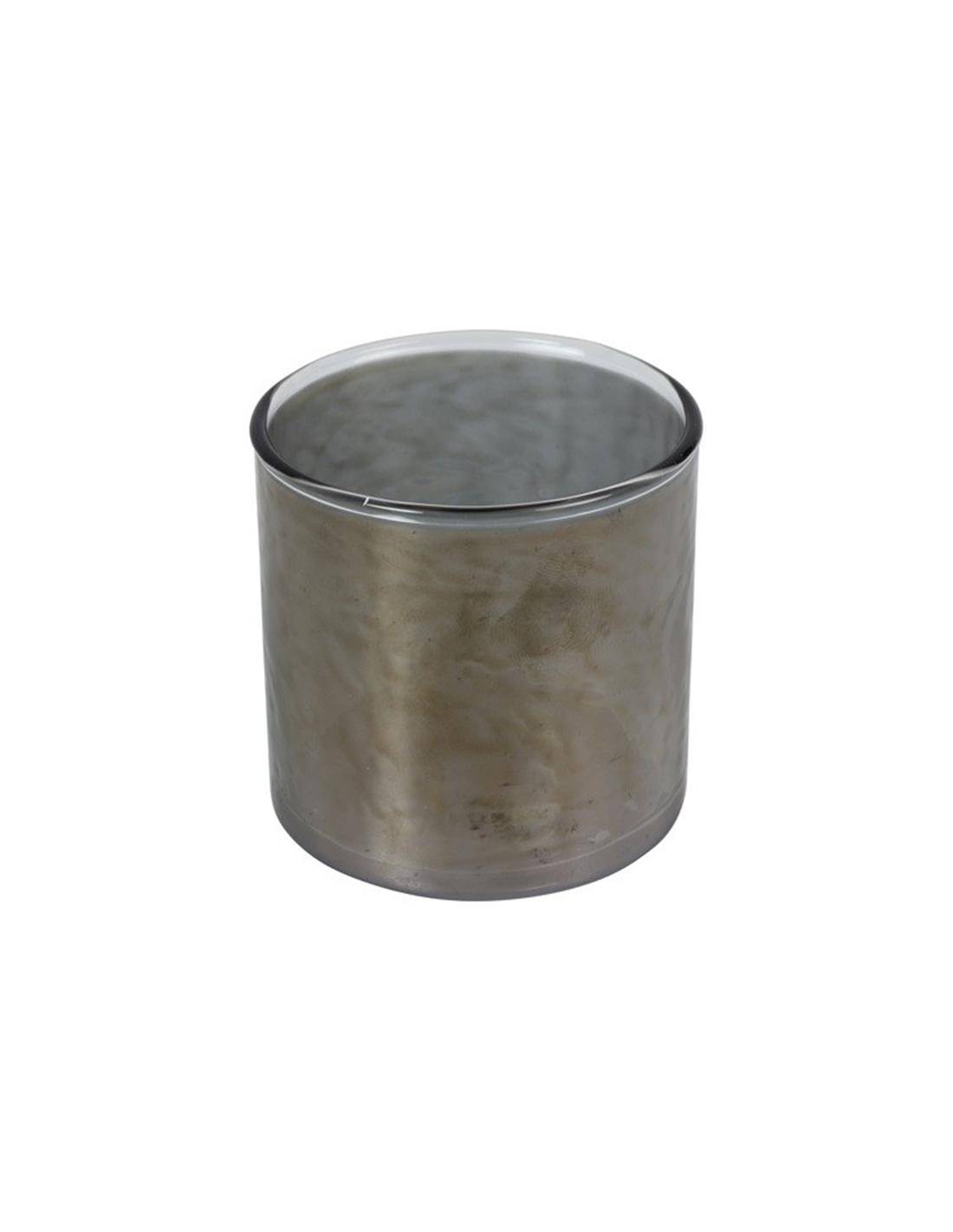 Κηροπήγιο γυαλ.ποτήρι γκρι Φ8Η8cm