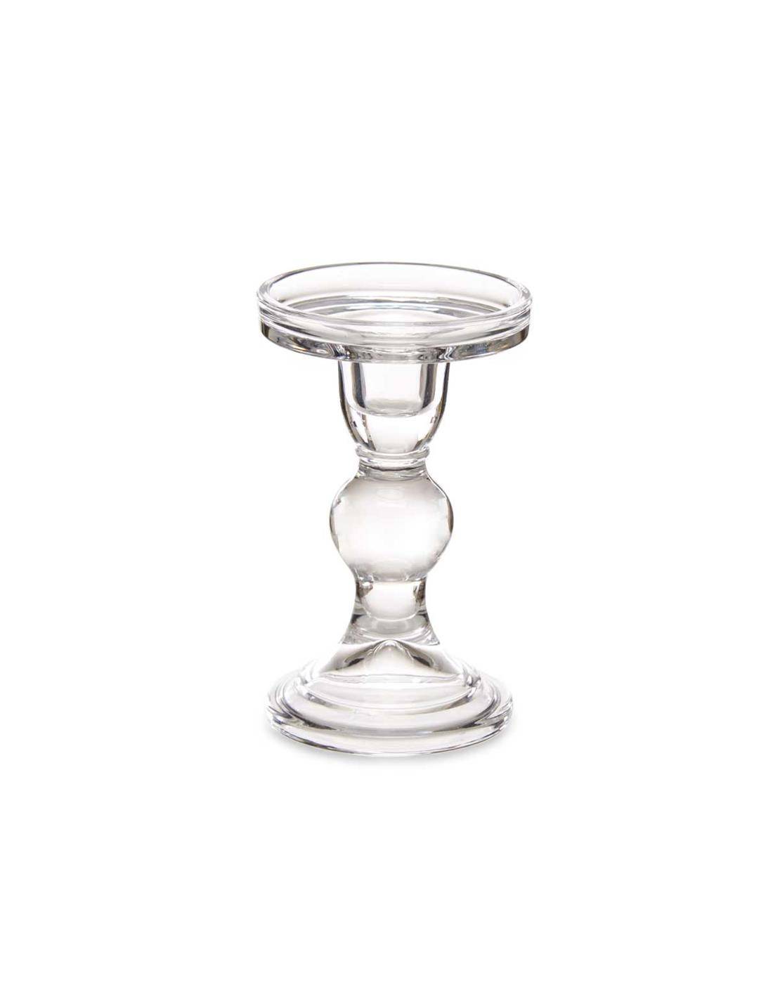 Κηροπήγιο γυάλινο διάφανο 8,5x14cm