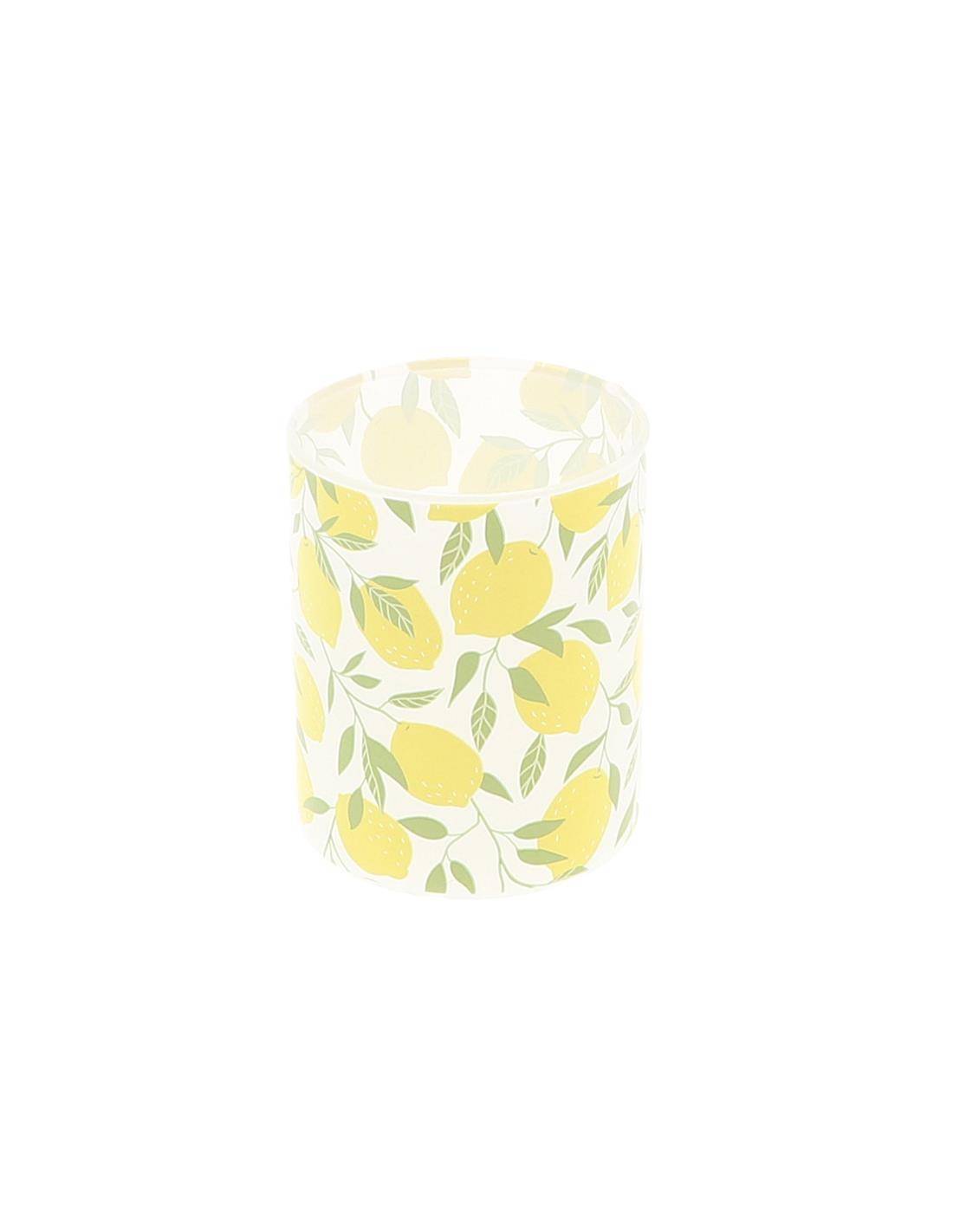 Κηροπήγιο γυάλινο λεμόνια 8x10cm