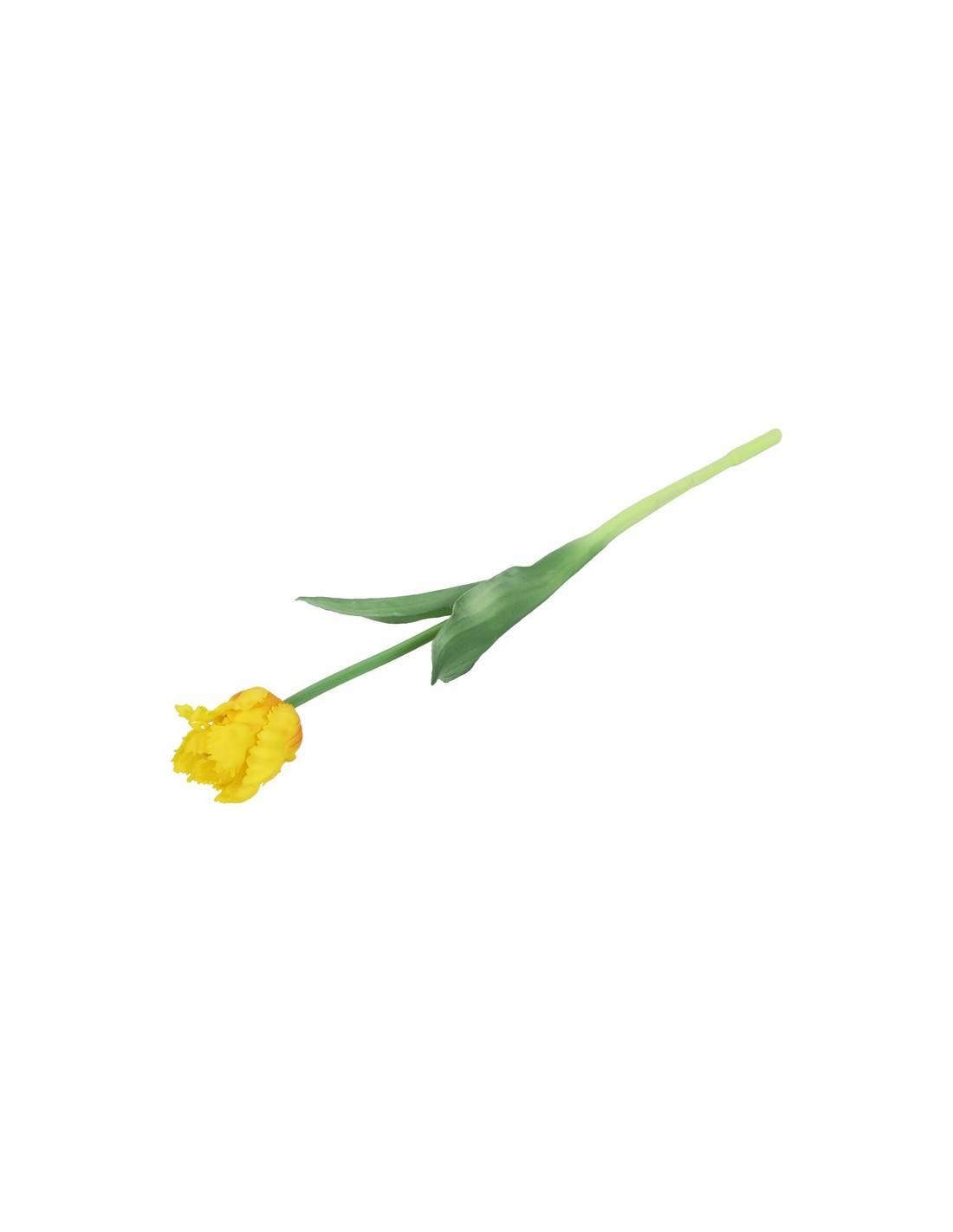 Κλαδι τουλιπα σιλικόνης πορτοκαλι/κίτρινο 40εκ.