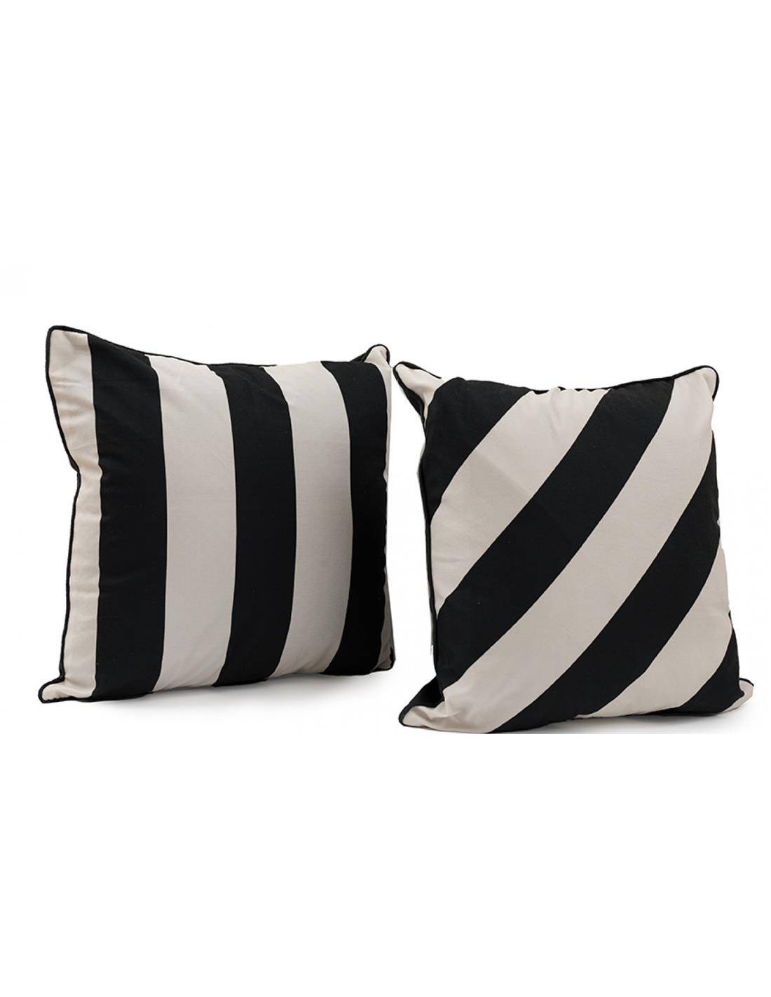 Μαξιλάρι ριγέ μαυρόασπρο 45Χ45