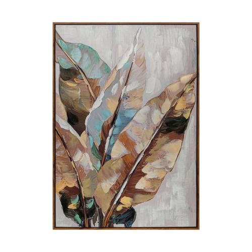 ΠΙΝΑΚΑΣ ΣΕ ΚΑΜΒΑ Fylliana FL38799 ΚΑΦΕ-ΜΠΕΖ-ΠΡΑΣΙΝΟ ΧΡΩΜΑ 60x4x90εκ