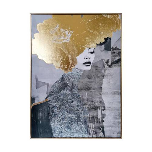 ΠΙΝΑΚΑΣ ΣΕ ΚΑΜΒΑ ΜΕ ΠΛΑΣΤΙΚΟ ΠΛΑΙΣΙΟ Fylliana FL6596 ΜΠΛΕ-ΛΕΥΚΟ-ΧΡΥΣΟ 50x70εκ