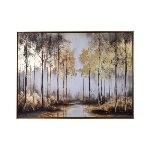 ΠΙΝΑΚΑΣ ΣΕ ΚΑΜΒΑ ΜΕ ΠΛΑΣΤΙΚΟ ΠΛΑΙΣΙΟ Fylliana FL6619 ΚΑΦΕ-ΛΕΥΚΟ-ΧΡΥΣΟ 80x60εκ