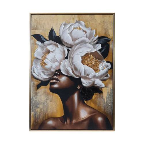 ΠΙΝΑΚΑΣ ΣΕ ΚΑΜΒΑ ΜΕ ΠΛΑΣΤΙΚΟ ΠΛΑΙΣΙΟ Fylliana FL8113 ΚΑΦΕ-ΧΡΥΣΟ 50x70εκ