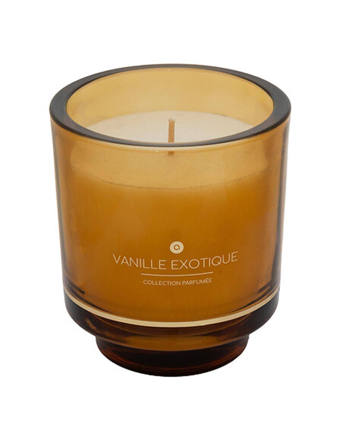 Ποτήρι γυάλ.κίτρινο με κερί "Vanille"225gr/Φ9Η10cm