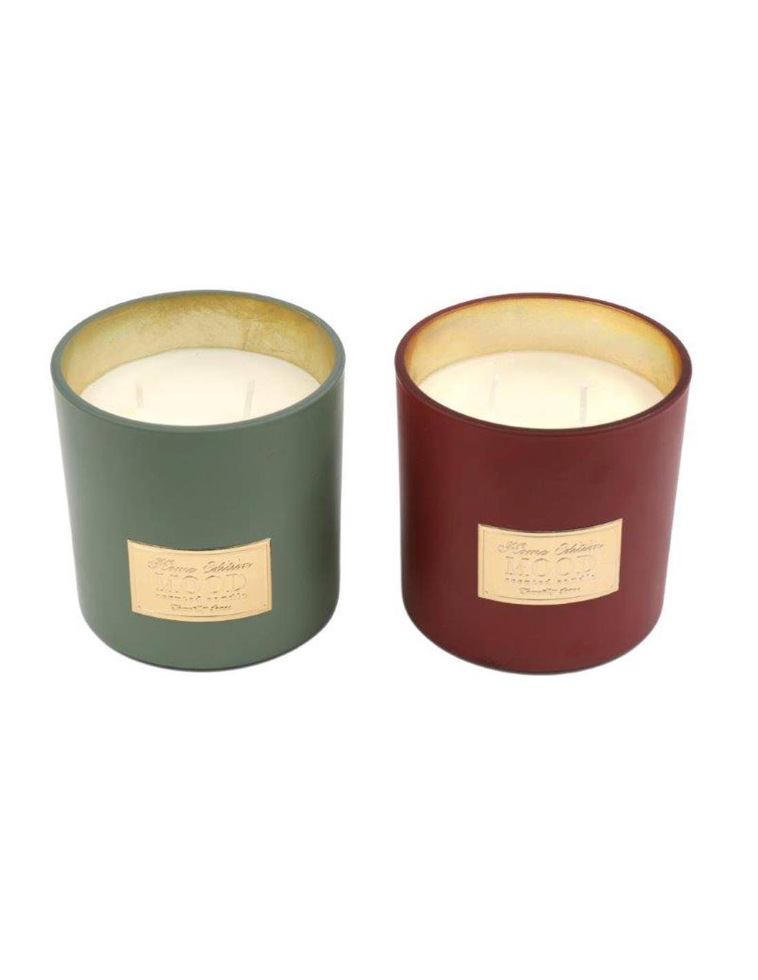 Ποτήρι με κερί 10Χ10 κόκκινο & πράσινο