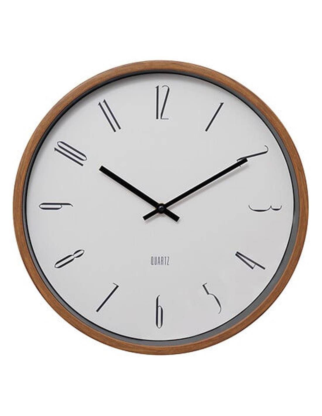 Ρολόι τοίχου στρογγ.λευκό πλαστ. Φ35cm