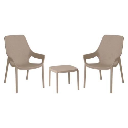 ΣΕΤ 2 ΚΑΡΕΚΛΕΣ ΚΗΠΟΥ ΚΑΙ ΤΡΑΠΕΖΑΚΙ Fylliana “Selavia” ΜΕ UV ΠΡΟΣΤΑΣΙΑ TAUPE ΧΡΩΜΑ