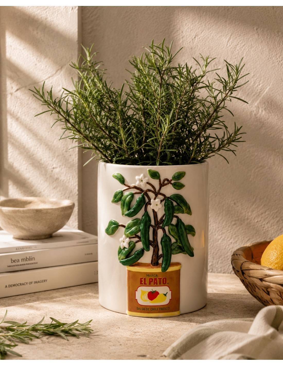 Βάζο κεραμικό "Chilli plant" 22,5x28cm