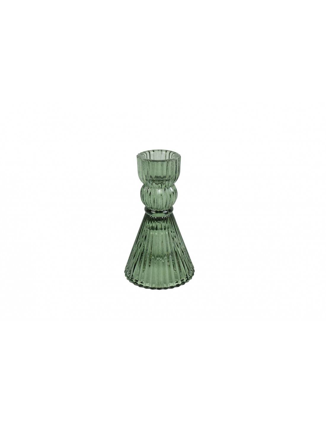 Κηροπήγιο γυάλινο πράσινο 6x10,5cm
