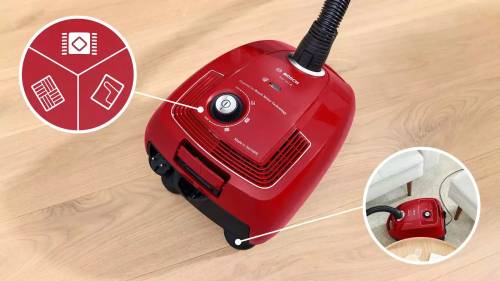 Bosch BGB38RD2 Ηλεκτρική Σκούπα 600W με Σακούλα 4lt Κόκκινη