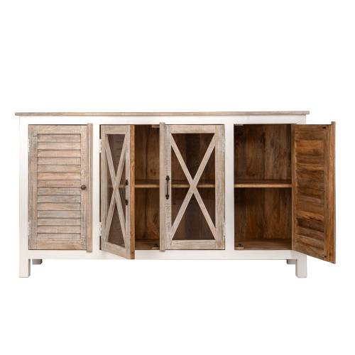 ΛΕΥΚΟΣ ΞΥΛΙΝΟΣ ΜΠΟΥΦΕΣ ΜΕ 4 ΠΟΡΤΕΣ 162Χ40Χ91ΕΚ