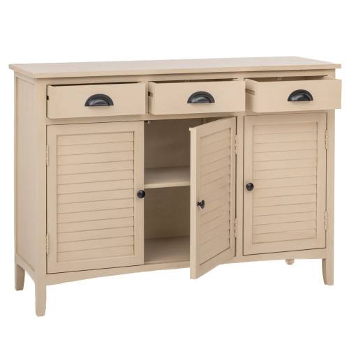 ΞΥΛΙΝΟΣ ΜΠΟΥΦΕΣ ΣΕ ΜΠΕΖ ΧΡΩΜΑ ΜΕ 3 ΠΟΡΤΕΣ AND 3 ΣΥΡΤΑΡΙΑ 105Χ35Χ75ΕΚ