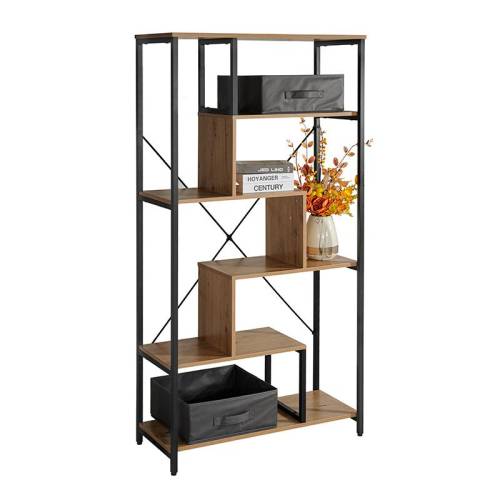 ΒΙΒΛΙΟΘΗΚΗ-ΡΑΦΙΕΡΑ ΜΕΤΑΛΛΙΚΗ Fylliana Edge 1907 GREY OAK ΧΡΩΜΑ 84x35x163εκ