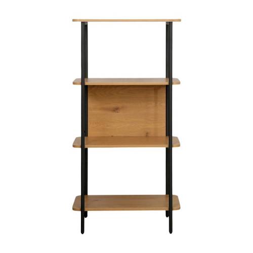 ΒΙΒΛΙΟΘΗΚΗ-ΡΑΦΙΕΡΑ ΜΕΤΑΛΛΙΚΗ Fylliana FL2504 BLACK OAK ΧΡΩΜΑ 60x36x122εκ