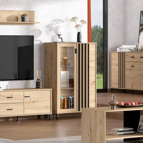 ΒΙΤΡΙΝΑ LAVAL 2K VS1 129 ARTISAN ΟΑΚ/ΜΑΥΡΟ 80x40x129εκ