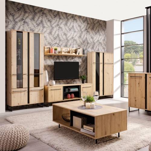 ΒΙΤΡΙΝΑ SARDINIA 2K VS1 ARTISAN OAK / ΜΑΥΡΟ 84.5*35*153.5