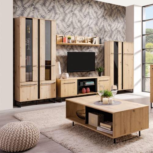 ΒΙΤΡΙΝΑ SARDINIA 2K VS2 ARTISAN OAK / ΜΑΥΡΟ 84.5*35*193.5