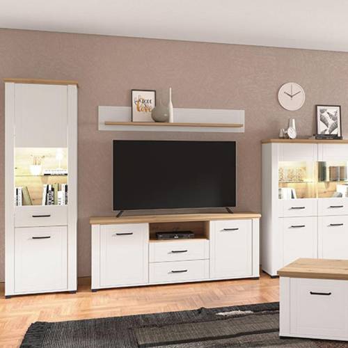 ΒΙΤΡΙΝΑ VALENCIA 1K VS1 ΛΕΥΚΟ-ARTISAN OAΚ-ΛΕΥΚΟ ΜΑΤ ΧΡΩΜΑ 60,5*41*194,5εκ