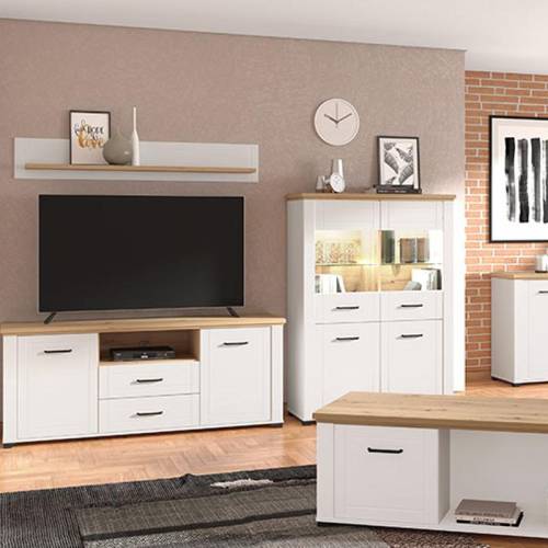 ΒΙΤΡΙΝΑ VALENCIA 2K VS2 ΛΕΥΚΟ-ARTISAN OAΚ-ΛΕΥΚΟ ΜΑΤ ΧΡΩΜΑ 103,5*41*143εκ ppr