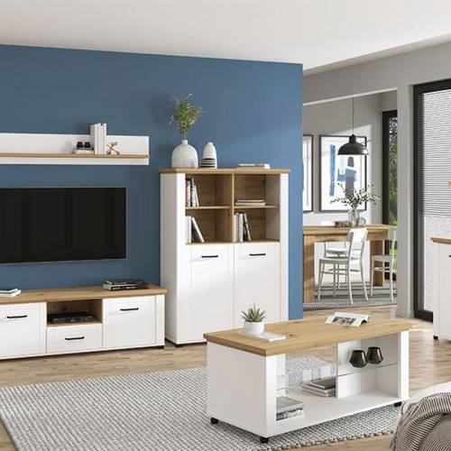 ΒΙΤΡΙΝΑ VALENCIA POP 2K ΛΕΥΚΟ-ARTISAN OAΚ-ΛΕΥΚΟ ΜΑΤ ΧΡΩΜΑ 103.5*41*143εκ