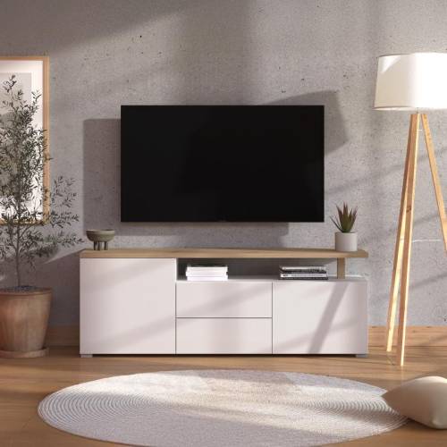 ΕΠΙΠΛΟ ΤΗΛΕΟΡΑΣΗΣ ATERNO 154 3K2F2V ΛΕΥΚΟ/ARTISAN ΧΡΩΜΑ 154x40x56εκ