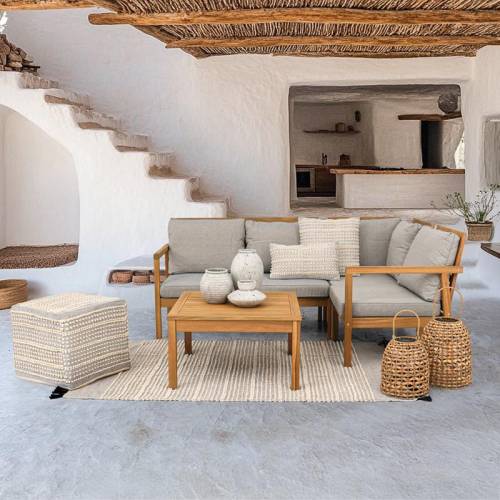 ΓΩΝΙΑΚΟ ΣΕΤ ΚΗΠΟΥ 4 ΤΕΜ ΞΥΛΟ ΑΚΑΚΙΑΣ Fylliana FL130 ΚΑΡΥΔΙ ΣΚΕΛΕΤΟΣ ΜΠΕΖ-ΚΑΦΕ ΥΦΑΣΜΑ 190x130x79εκ