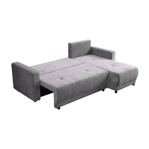 ΓΩΝΙΑΚΟΣ ΚΑΝΑΠΕΣ ΚΡΕΒΑΤΙ CLOUD ΣΚΟΥΡΟ ΓΚΡΙ 230x155x80εκ