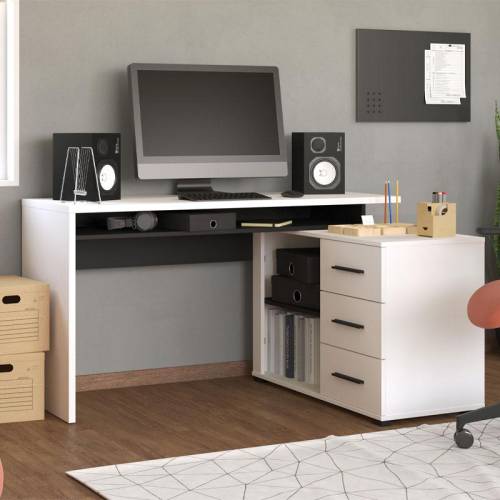 ΓΡΑΦΕΙΟ ARHIMED ΛΕΥΚΟ-ΜΑΥΡΟ 138x102x75εκ