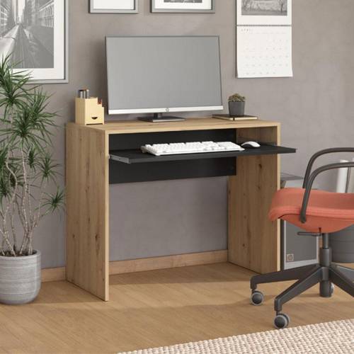 ΓΡΑΦΕΙΟ PARIS ARTISAN OAK-ΜΑΥΡΟ 80x75x50εκ