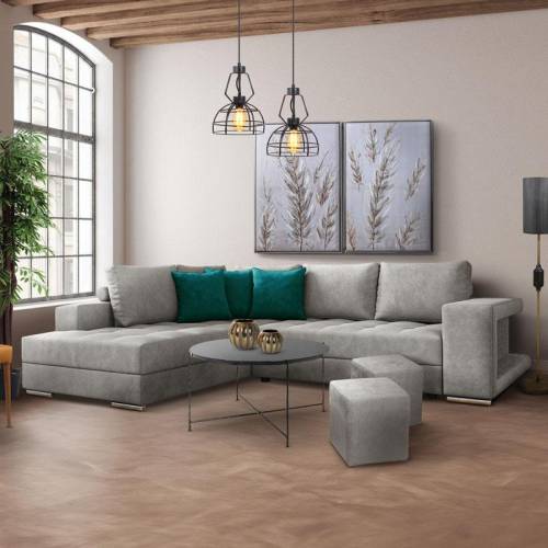 ΚΑΝΑΠΕΣ ΑΡΙΣΤΕΡΗ ΓΩΝΙΑ Fylliana New Karina ΜΠΕΖ ΧΡΩΜΑ ΜΕ ΠΕΤΡΟΛ ΔΙΑΚΟΣΜΗΤΙΚΑ ΜΑΞΙΛΑΡΙΑ ΚΑΙ ΣΚΑΜΠΟ 278x218x85εκ