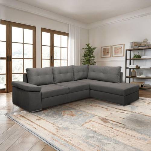 ΚΑΝΑΠΕΣ Fylliana NEW ΑNGELA ΓΚΡΙ ΔΕΞΙΑ ΓΩΝΙΑ ΜΕ ΑΠΟΘΗΚΕΥΤΙΚΟ ΧΩΡΟ 270x180x80