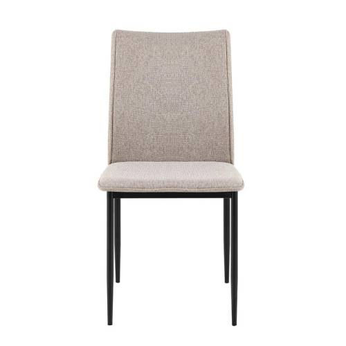 ΚΑΡΕΚΛΑ ΤΡΑΠΕΖΑΡΙΑΣ Fylliana FL25414 ΜΠΕΖ-ΚΑΦΕ ΧΡΩΜΑ ΥΦΑΣΜΑ ΜΕ ΜΑΥΡΑ ΜΕΤΑΛΛΙΚΑ ΠΟΔΙΑ 44x60x86εκ